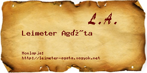 Leimeter Agáta névjegykártya